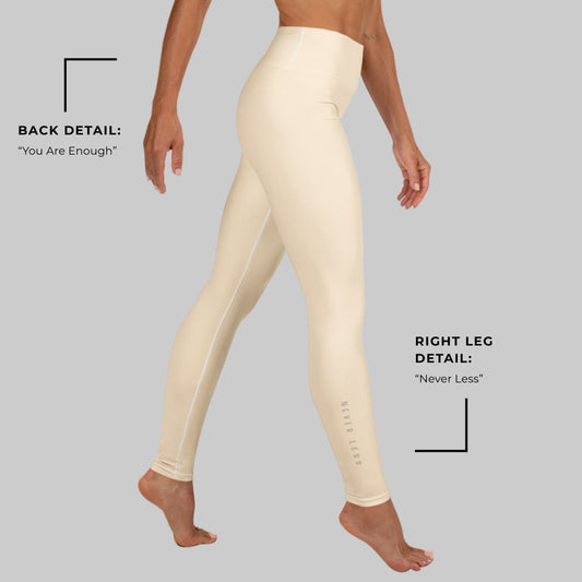 You Are Enough Classic Buttery-Soft High-Waisted Yoga Leggings - Stone Beige