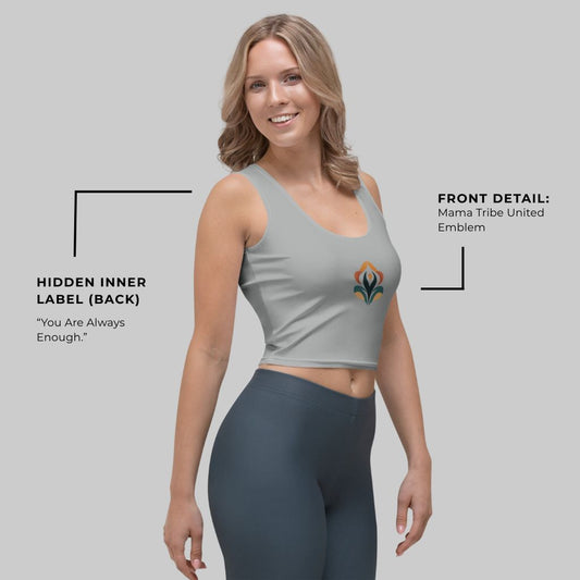 Mama Tribe United Recycled Crop Top - Rising Grey