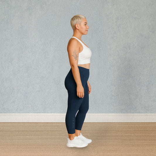 You Are Worthy Eco-Friendly Recycled Leggings with Pockets - Sapphire Navy