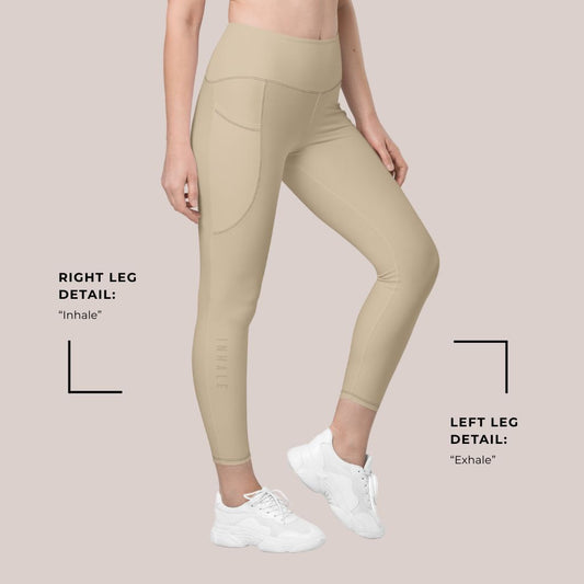 Just Breathe Eco-Friendly Recycled Soft Leggings with Pockets - Warm Sand