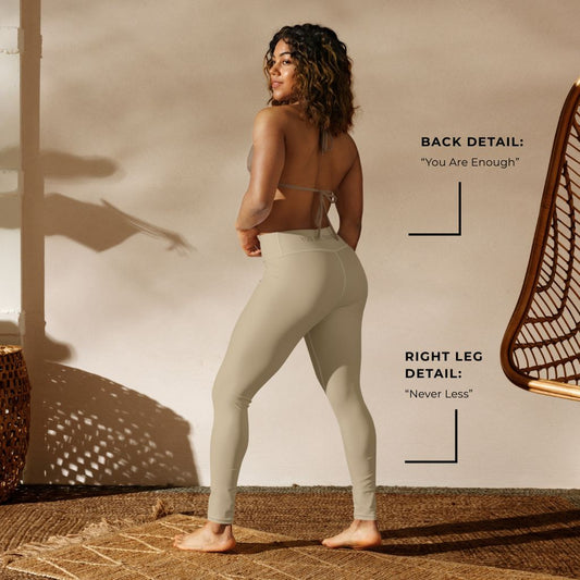 You Are Enough Classic Buttery-Soft High-Waisted Yoga Leggings - Warm Sand