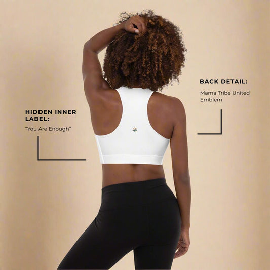 White Minimalist Padded Sports Bra