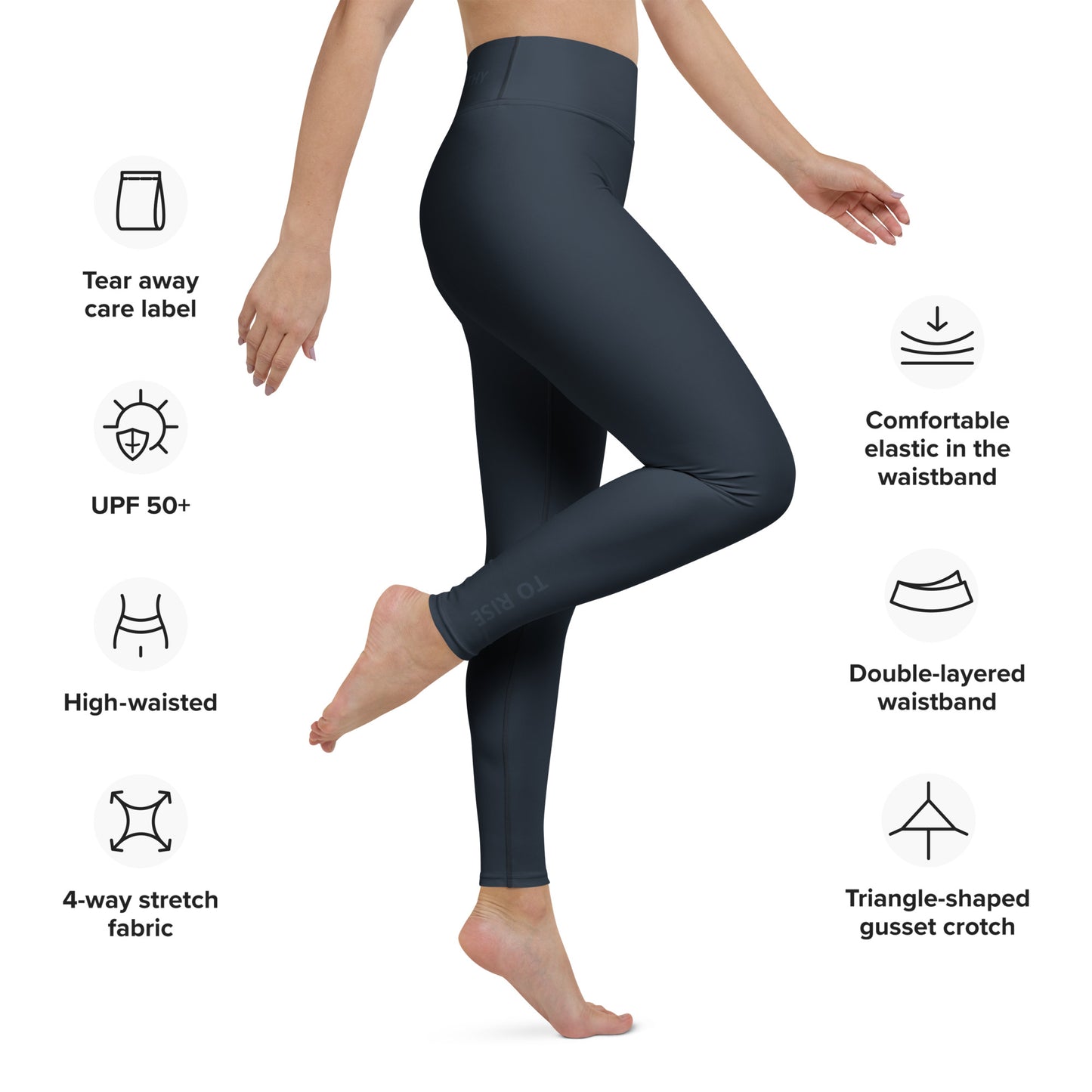 You Are Worthy Eco-Friendly Recycled Leggings with Pockets - Sapphire Navy