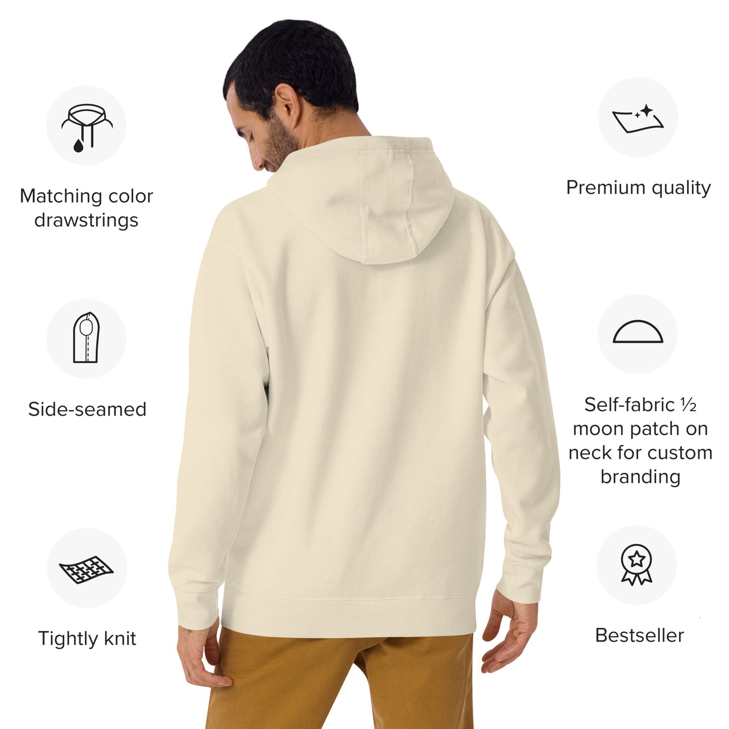 You Are Enough Classic Embroidered Hoodie - Dusty Rose and Bone