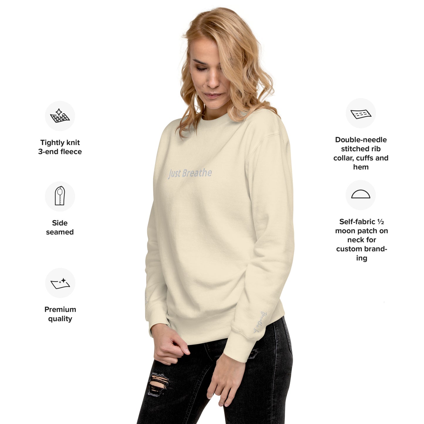 Just Breathe In & Out Unisex Premium Sweatshirt