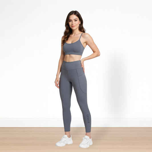 Just Breathe Eco-Friendly Recycled Soft Leggings with Pockets - Ash Grey
