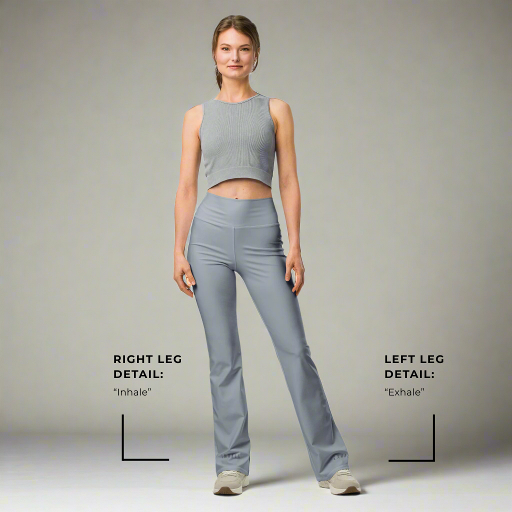 Just Breathe Eco-Friendly Recycled Soft Flare Leggings - Ash Grey
