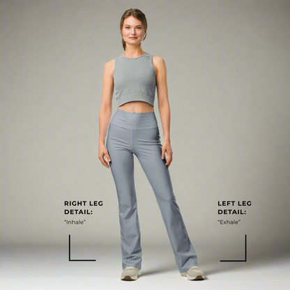 Just Breathe Eco-Friendly Recycled Soft Flare Leggings - Ash Grey