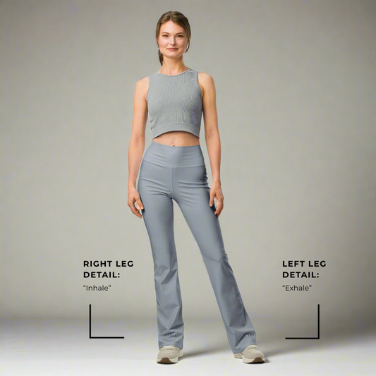 Just Breathe Eco-Friendly Recycled Soft Flare Leggings - Ash Grey