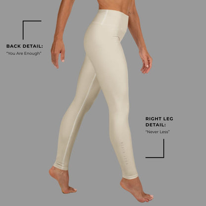 You Are Enough Classic Buttery-Soft High-Waisted Yoga Leggings - Cream