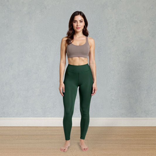 You Are Worthy Classic Buttery Soft High Waisted Yoga Leggings - Emerald Green