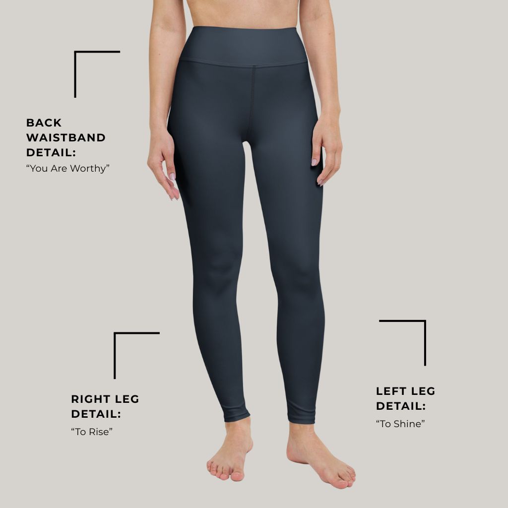 You Are Worthy Classic Buttery Soft High Waisted Yoga Leggings - Sapphire Navy