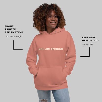 You Are Enough Classic Hoodie - Various Colors & Unisex Fit