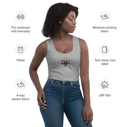 Mama Tribe United Recycled Crop Top - Rising Grey