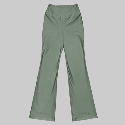 Just Breathe Eco-Friendly Recycled Soft Flare Leggings - Sage Green
