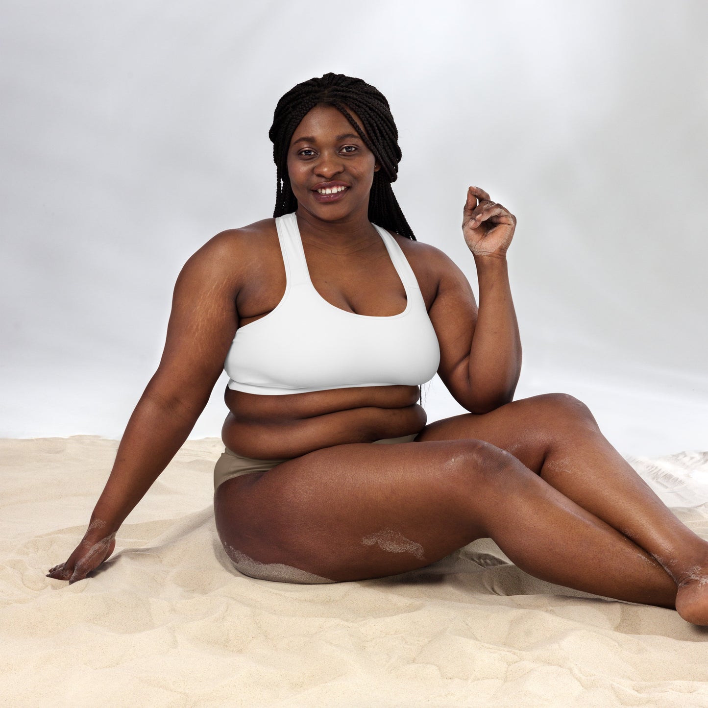 White Minimalist Padded Sports Bra