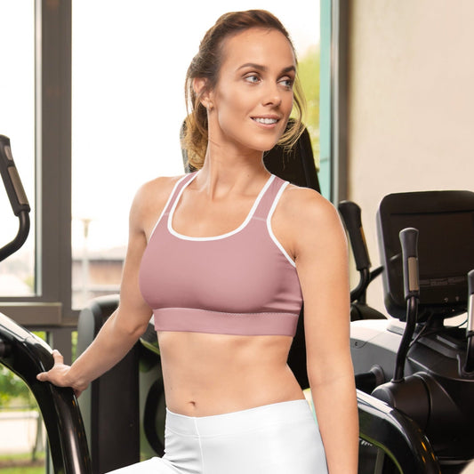 You Are Enough Padded Sports Bra - Blush Rose