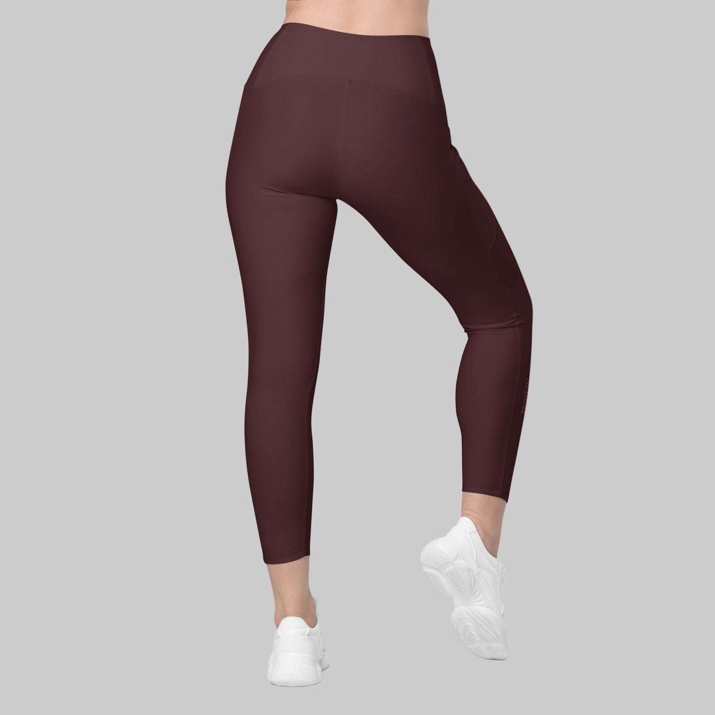 You Are Worthy Eco-Friendly Recycled Leggings with Pockets - Oxblood Burgundy