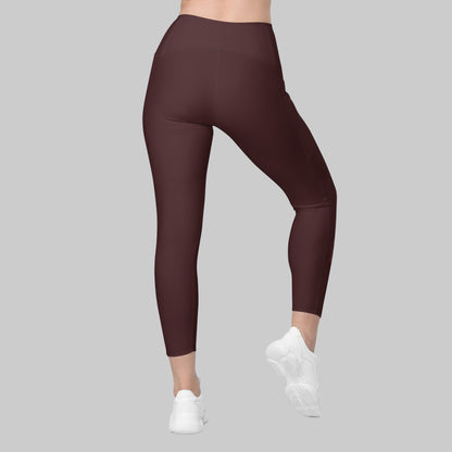 You Are Worthy Eco-Friendly Recycled Leggings with Pockets - Oxblood Burgundy