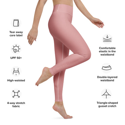 You Are Enough Classic Buttery-Soft High-Waisted Yoga Leggings - Blush Rose