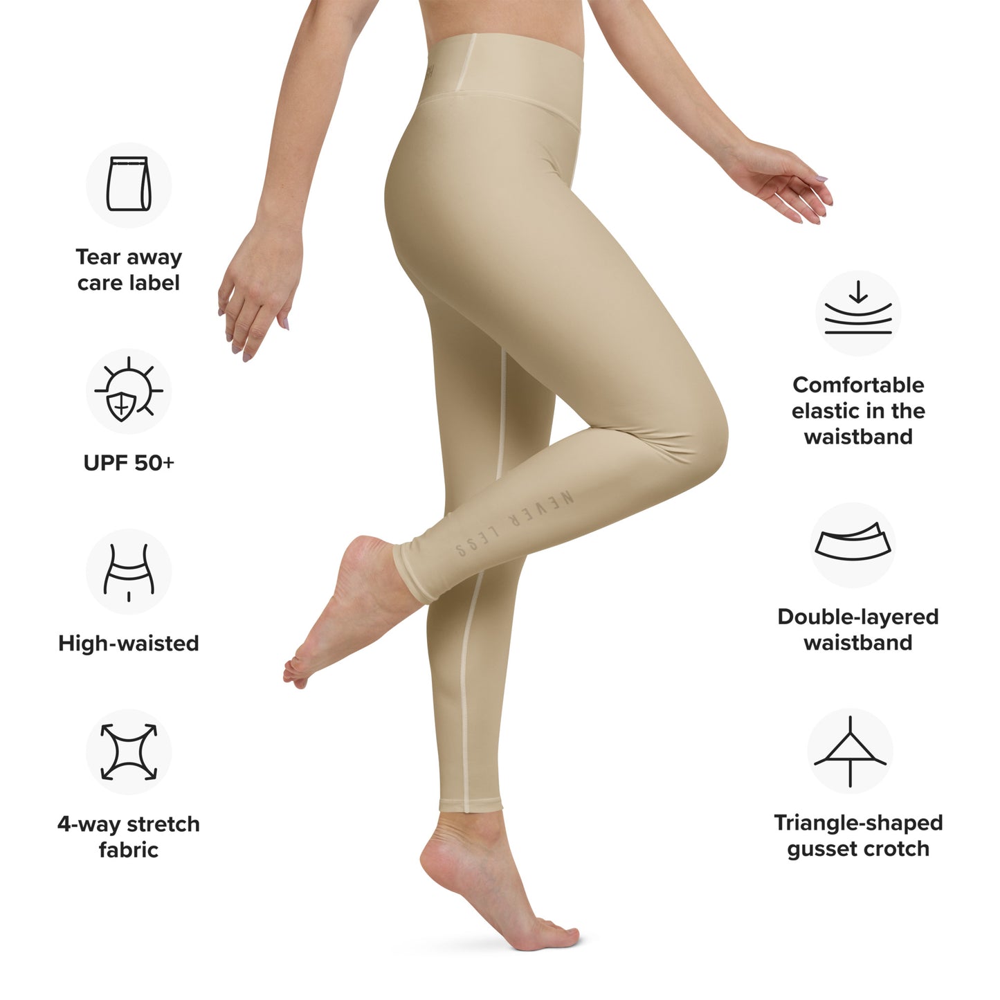 You Are Enough Classic Buttery-Soft High-Waisted Yoga Leggings - Warm Sand