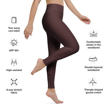 You Are Worthy Classic Buttery Soft High Waisted Leggings - Oxblood Burgundy