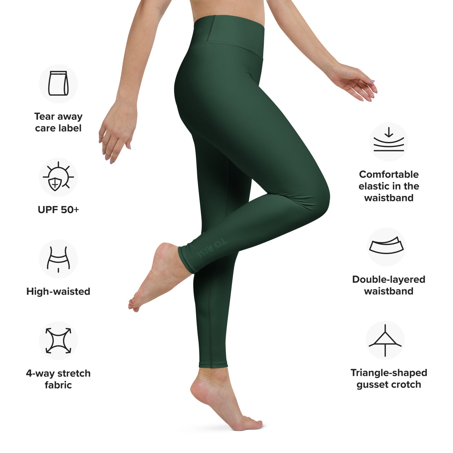 You Are Worthy Classic Buttery Soft High Waisted Yoga Leggings - Emerald Green
