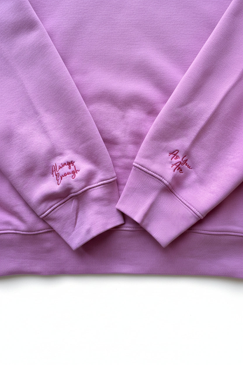 You Are Enough Women’s Organic Crewneck Sweatshirt – Black, Pink, White