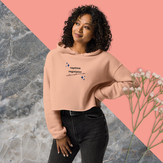 Naptime Negotiator Crop Hoodie