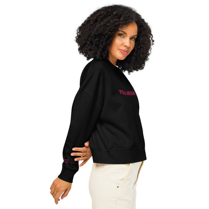 You Are Enough Women’s Organic Crewneck Sweatshirt – Black, Pink, White